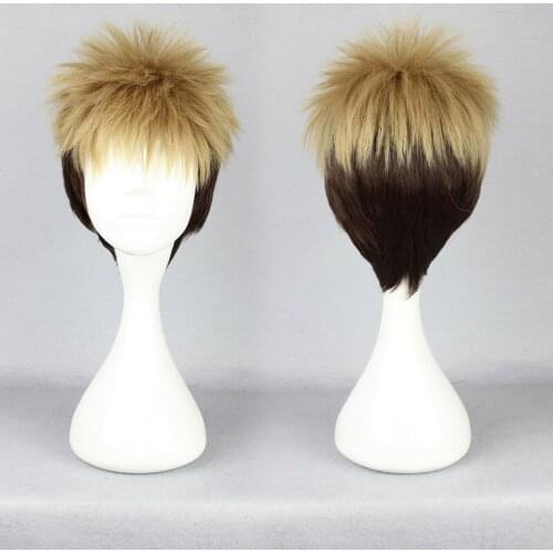 Attack on Titan Jean Kirstein Linen yellow black Mix Short Cosplay Costume Wig + Free Wig Cap