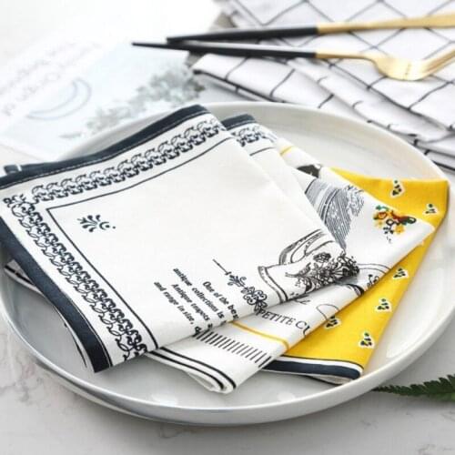 Party Wedding Table Dish Decor Table Napkins Cotton Linen Placemat Tea Towels Cocktail Napkin Tea Towel Placemat Napkins