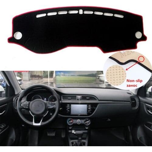 For LHD RU For KIA RIO 4 K2 2018 2017 Car Anti-Slide Pad Dashboard Mat Reflective Mat Shade Cushion Summer Supply Accessories