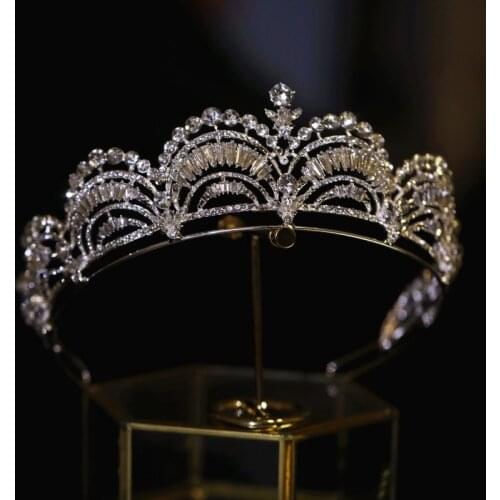 Luxury Rhinestone Bridal Crown Silver Color Tiara Wedding Prom Hair Accessories Women Hairband