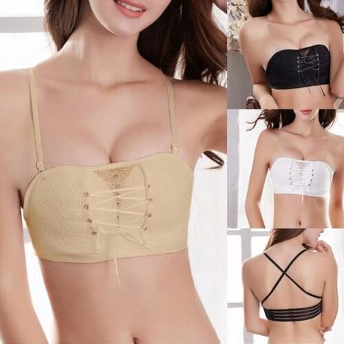 Sexy Bra Lingerie Womens Thin Solid Color Wrap Chest Sports Bra Vest Underwear Bra Crop Tops Bralette Sujetadores Mujer W86