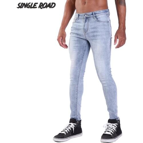 Single Road Ripped Jeans For Men