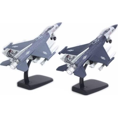 Blue Military Alloy Fighter Model, Pull Back Lighting and Sound Effects Aircraft Model for Kids and Children 69HE