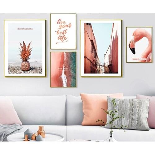 Nordic Canvas Flamingo Animal Picture Modern Wall Art Home Decor Modern Poster Kid Bedroom Living Room Home Decor Painting