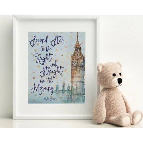 Fairytale Peter Pan J.M. Barrie Quote Canvas Poster Baby Nursery Wall Art Print Painting Decorative Picture Kids Room Decor