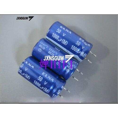 10PCS ELNA RE3 50V1000UF 12.5X25MM blue robe audio Aluminum electrolytic capacitors 1000uF/50V 85 degrees 1000UF 50V