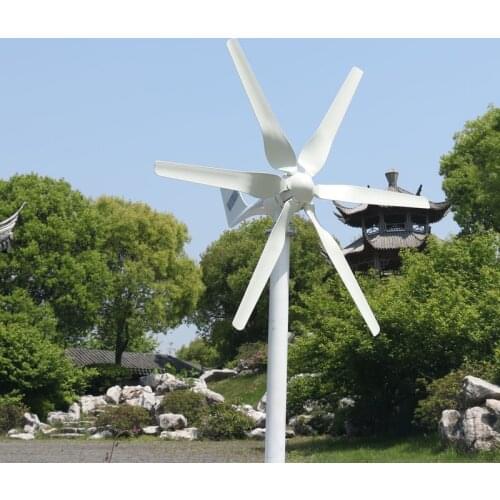 12V 24Volt 6 Nylon Fiber Blade Horizontal Home Wind Turbine Wind Generator Power Windmill Energy Turbine Charge