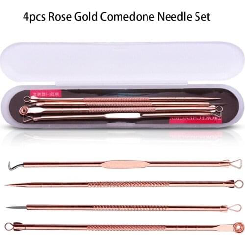 4 pcs/Set Acne Blackhead Pimple Treatment Pin Kits Comedone Pin Needle Tool