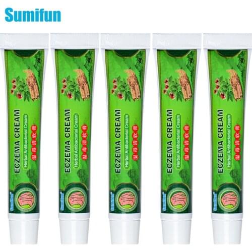 Sumifun 5Pcs Herbal Eczema Psoriasis Cream Antibacterial Dermatitis Treatment Anti Itching Relief Skin Rash Allergies Urticaria