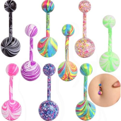 5pcs/lot Stainless Steel Belly Button Rings Mixed Style Fashion Sexy Woman Barbell Belly Piercing Navel Piercing Body Jewelry