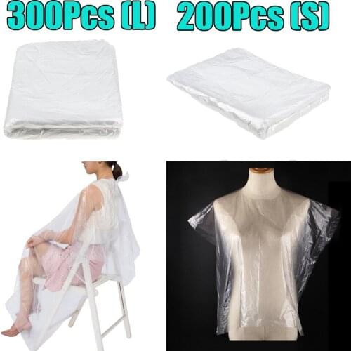 500-piece S&L Waterproof Clear Disposable Hair Cutting Capes Kit Salon Gown