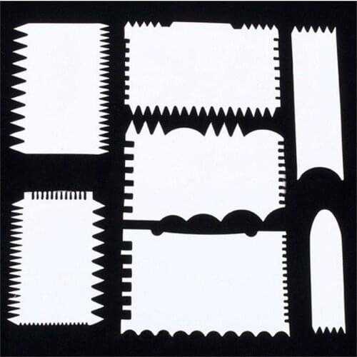 7Pcs/set Cake Scraper Fondant Mousse Cream Spatula Edge Smoother Cupcake Cake Cutter Pastry Mold Baking Decorating Tools