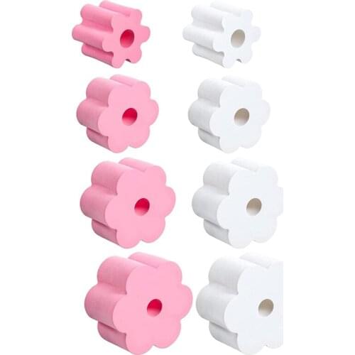 8 Pieces Cup Turner Foam Cup Turner Inserts Accessories Foam Inserts White Pink 2.44/ 2.83/ 3.18/ 3.74 Inch Diameter