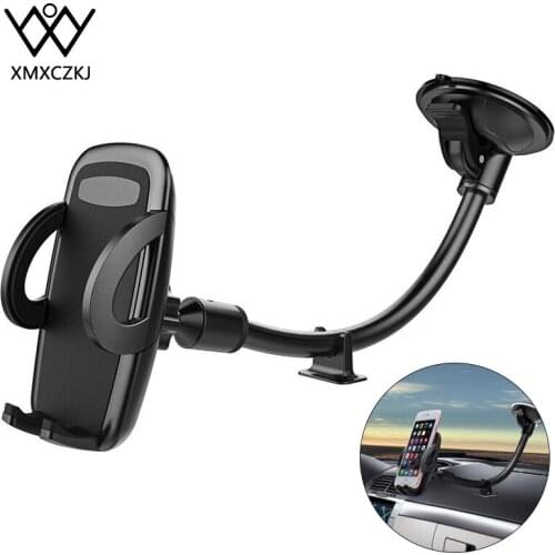 XMXCZKJ Car Phone Holder Bracket Mount Holder Universal Car Mount Long Arm Suction Cup Windshield Phone Locking Car Accessories