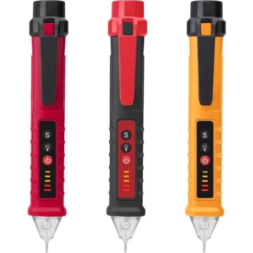 Non-Contact Voltage Tester 12-1000V AC Voltage Detector Pen Circuit Tester Tool with LED Flashlight, Sensitivity Adjustment