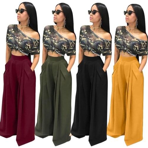 Pants fall clothes for women clothing 2021 wide leg pants wholesale trousers loose