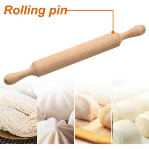 20*2.8cm Solid Wood Rolling Pin Pizza Bread Biscuit Baking Tool Stick Decoration Dough Rolling Wooden Stick Kitchen Accessories
