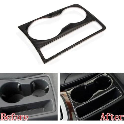 BBQ@FUKA Cup Holder Storage Box Panel Frame Cover Trim Interior Car Styling Stickers Accessories Carbon Fiber For Audi A4 A5