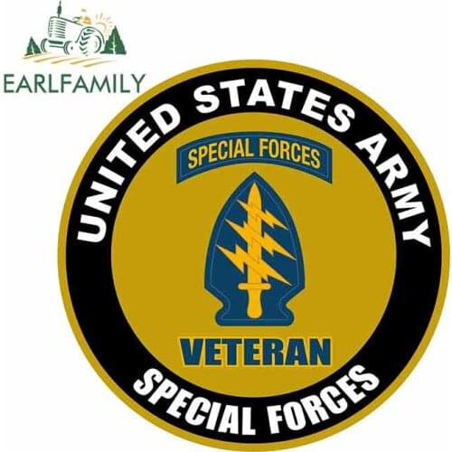 EARLFAMILY 13cm x 13cm for United States Army Veteran Special Forces Sign Car Stickers Vinyl JDM Bumper Trunk Truck Graphics