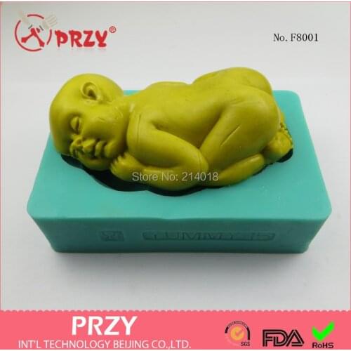 Soap Mold Fondant Cake Decoration Mold Sleeping Baby Moulds Modelling Silicon Rubber Silicone PRZY Eco-friendly No.f8001