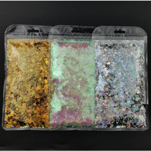 100g Holographic Mixded Hexagon Nail Glitter Star Moon Heart Shaped Sequin Diy Nail Art Decoration 3D For Nail Art Makeup
