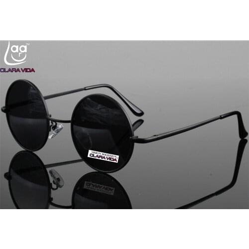 =CLARA VIDA= High-grade Aluminum Magnesium Alloy Retro Round Mens Womens Polarized Sunglasses Tac Enhanced Polarised Sun glasses