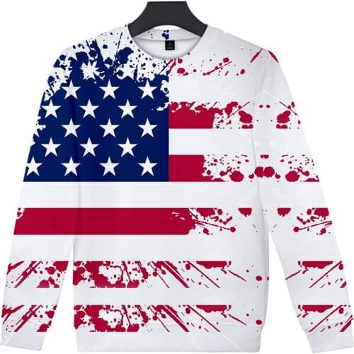 Sidno Hot Sale Independence Day Sweatshirts Men/Women Fashion Long Sleeve Capless Hoodies 3D Print July Fourth Streetwear Top