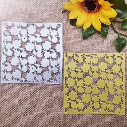 98*98mm Hollow Leaves Grid New Cutting Metal Dies Scrapbook Decoration Template Embossing DIY Paper Card Craft