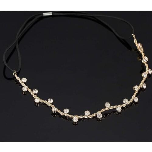 Trendy Hair Jewelry For Womens Delicate Crystal Rhinestone Handmade Headbands Bride Hair Band Romantic Wedding Hair Accessories