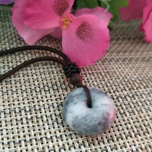 Natural Hetian Jade Blue and White Peace-buckle Jade Pendant Jewelery Lucky Safety Auspicious Amulet Fine Jewelery Jade Pendant