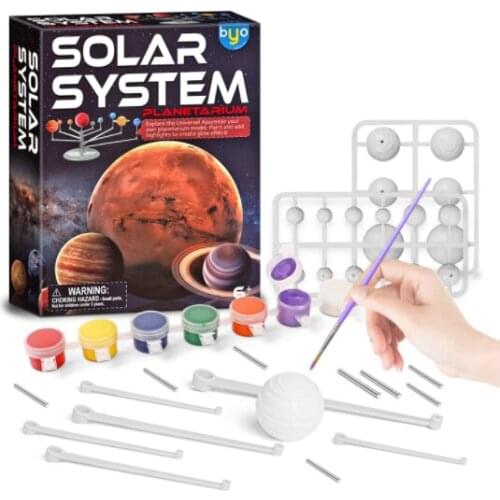2021 new creative graffiti diy handmade color painting drawing solar system planet model assembled childrens science and educat
