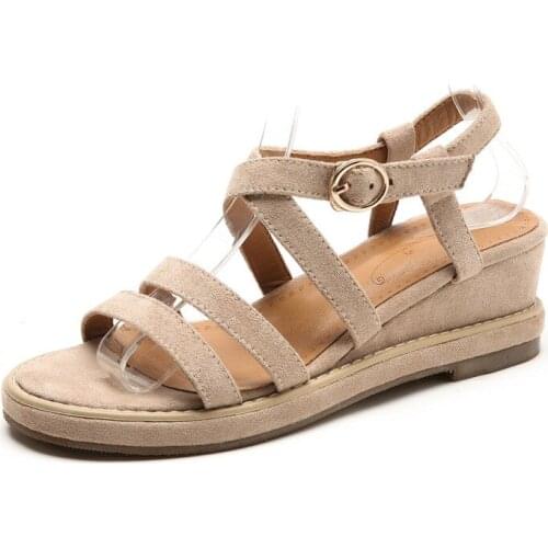 2018 Summer New Scrub College Wind with Wedge Buckle 32-43 Size Sandals 1852