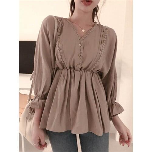 New plaid Shirt Oversize female Tops Women Long sleeve Girls Blouse Autumn Plus Size spring Women Blouses lace femme Blusas