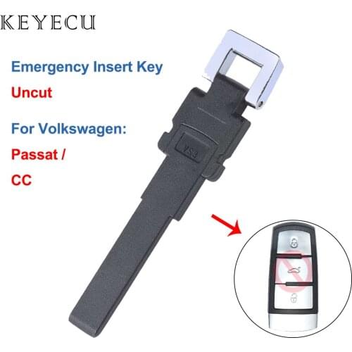 Keyecu New Replacement Small Insert Remote Key Blade Fob for VW Touareg ,CC ,Passat