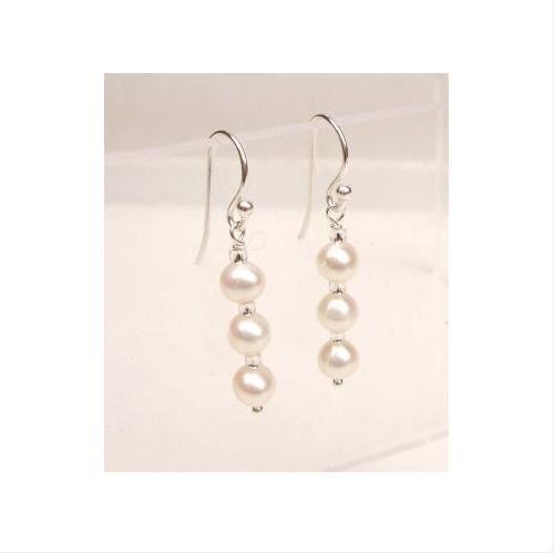 New Arrival Favorite Pearl Earring Handmade 925 Silver Freshwater Pearl Drop Bridal Earrings Bridesmaid Gift Women Jewelry