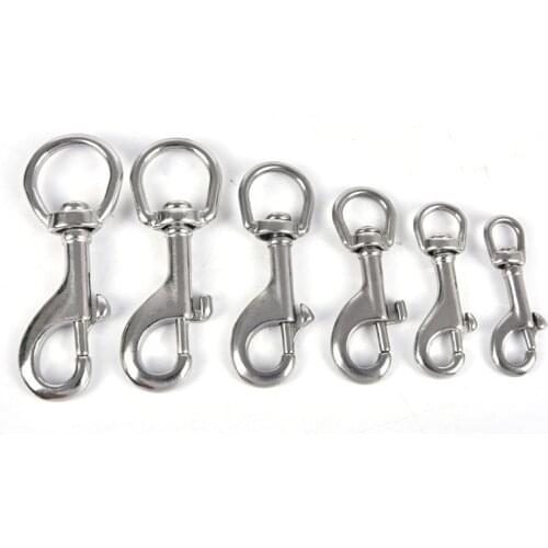 New 65mm/70mm/80mm/90mm/100mm/120mm Stainless Steel Bolt Snap Hook Clip Diving Singel Hook BCD Accessories Tools