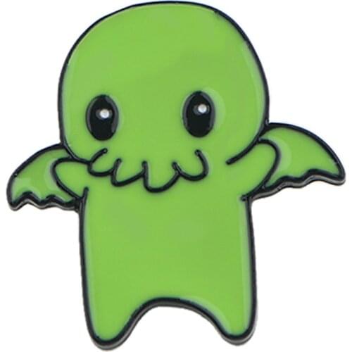 PF366 Dongmanli Green Monster Anime Figures Creativity Hard Enamel Pin Badge Backpack Collar Lapel Jewelry Friends Gifts