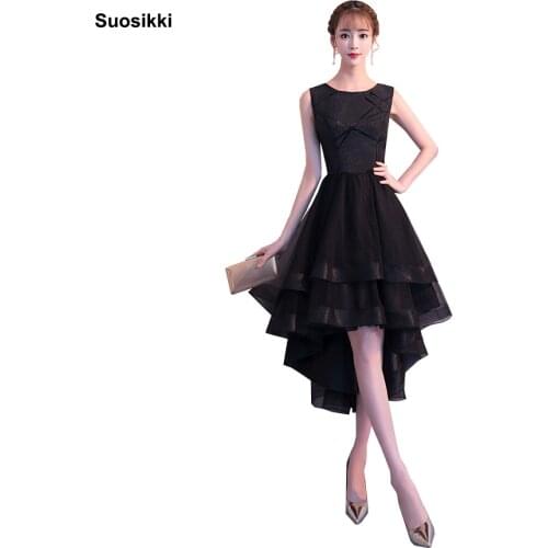 Summer Pleat zipper High-low Asymmetry Vintage Elegant Taffeta Prom Gown Dancing Party Prom Dresses formal evening party gown