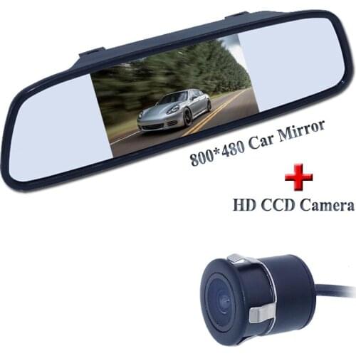 Shock-proof 18.5mm car rear view camera +4.3" LCD car screen mirror monitor Applicable to all types of vehicles high quality