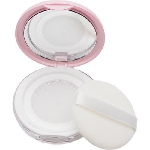 50pcs 3g Empty Plastic Loose Powder Compact Container Powder Case with Sponge Powder Puff ,Mirror and Elasticated Net Sifter