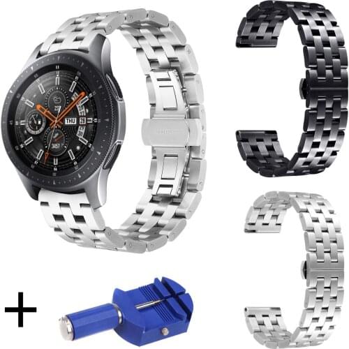 20mm 22mm Stainless Steel Watch Band for Samsung Galaxy Watch 42mm 46mm Watch Strap for Huawei Watch GT Gear Sport S2 S3 Wrist