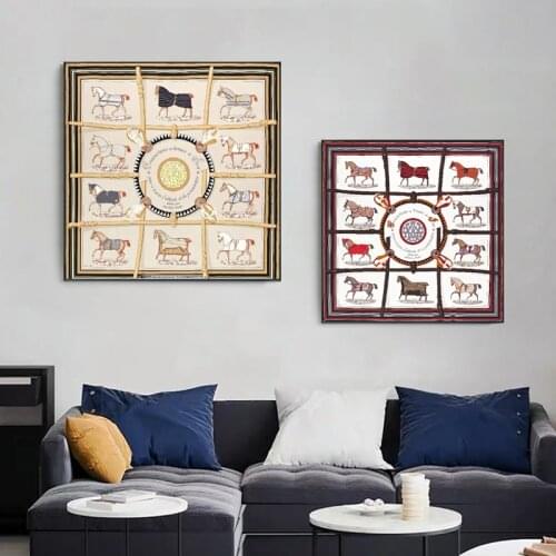 Modern Abstract Horse Picture Vintage Canvas Painting Wall Art Animal Posters Prints for Living Room Decor Wall Pictures Cuadros