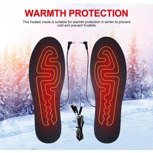 USB Heated Shoe Insoles For Feet Warm Sock Pad Mat Electrically Heating Insoles Washable Warm Thermal Insoles Man Women