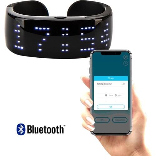 LED Luminous Bracelet Bluetooth Programmable Light Up Glowing Slap Bracelet Night Safety Wristband for Night Running, Cycling
