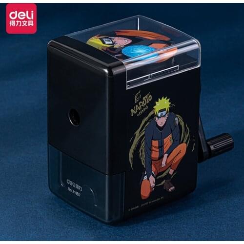 Deli Sharpener Kawaii Naruto Pencil Sharpener Cute Anime Hand-crank Pencil Sharpener Japanese Stationery Novelty Items Kids Gift