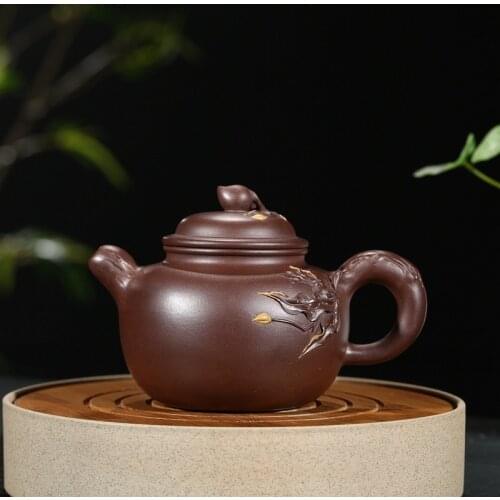 Hand undressed ore peach purple clay teapot kung fu tea set a undertakes to present big product customization tea sets