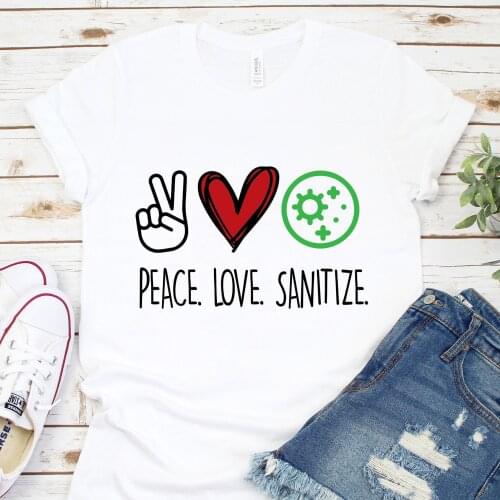 Women T-shirt Casual Ladies Basic Germs Print Harajuku Top O-collar Short Sleeved Women T-shirt Girl,Drop Ship