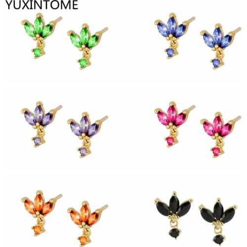 YUXINTOME 2021 Trend Ins Style Womens Small Earrings 925 silver needle Ear Screw Perforated ear plug Stud Earring Jewelry A30
