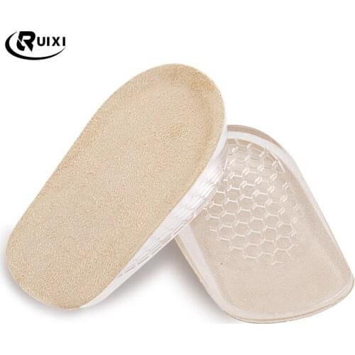 1 Pair Silicone Foot Cushion Soft Gel Sole Heel Cushion Soles Insoles For Shoes Spurs Pain Half Heel Insole Pad Height Increase