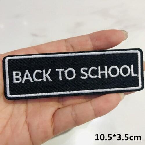 1Pcs Black and white letters band Rock Embroidery Patches for T-shirt Iron on Stripes Appliques Clothes Stickers Clothing Badges